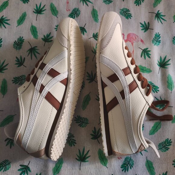 Onitsuka Tiger GSM White/Brown Shoes - Picture 5 of 6